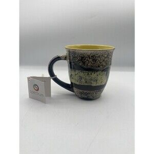 SPECTRUM DESIGNZ Chiave 18oz Handmade Rustic Mug, c. 2017, Yellow and Brown NWT